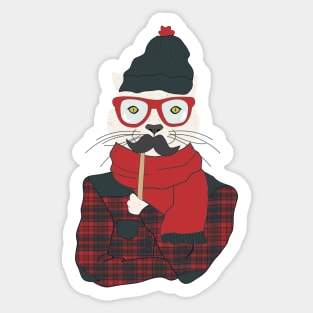 Hipster Cat Sticker